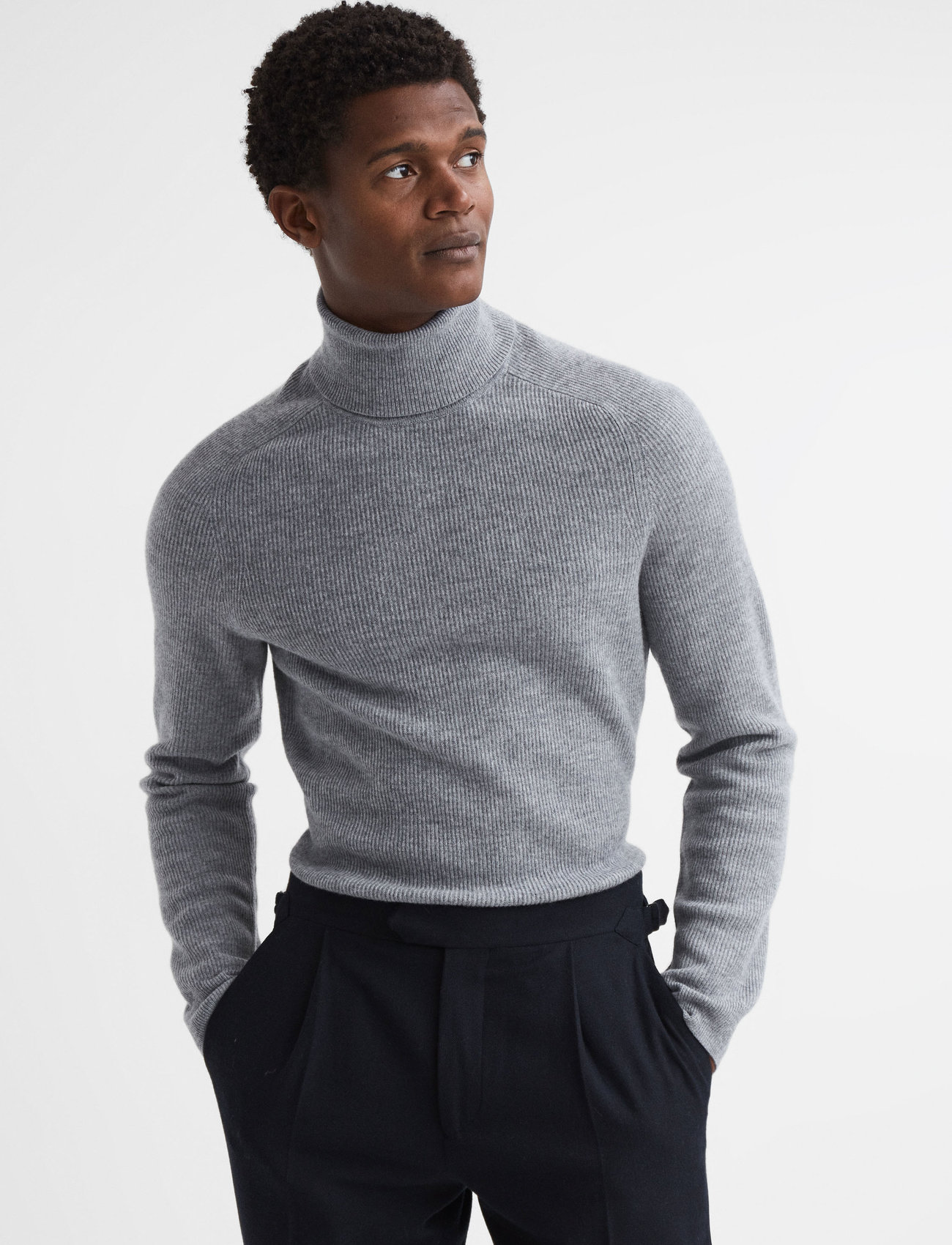 Reiss - SKIPTON - megztiniai su aukšta apykakle - grey melange - 1