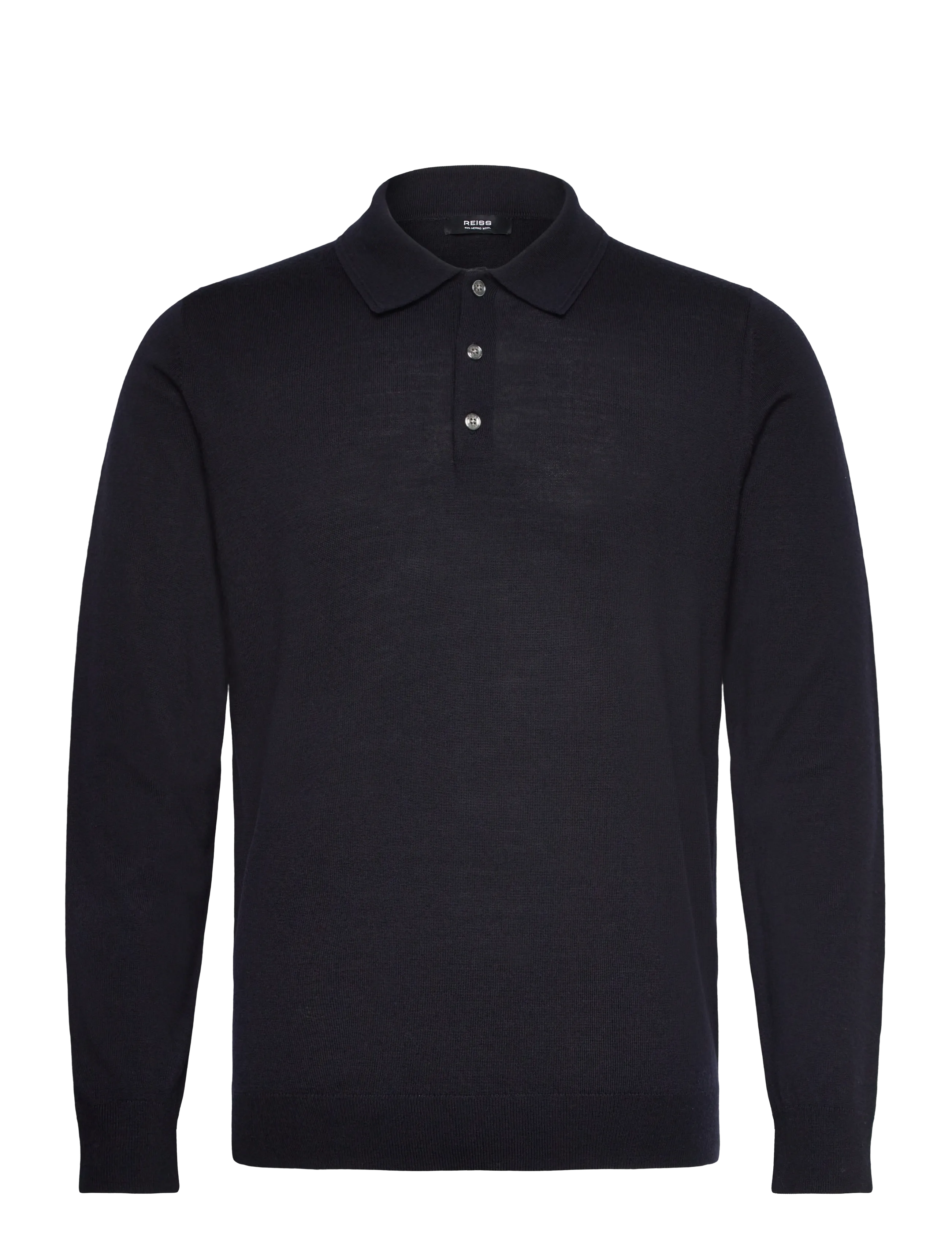 Reiss Trafford, Mænd, Langærmet Poloshirt, Navy, Str: M