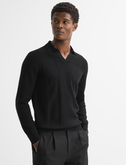 Reiss - MALIK - gestrickte polohemden - black - 2