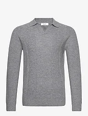 Reiss - MALIK - knitted polos - soft grey melange - 0