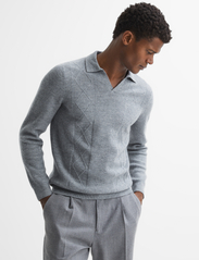 Reiss - MALIK - knitted polos - soft grey melange - 2