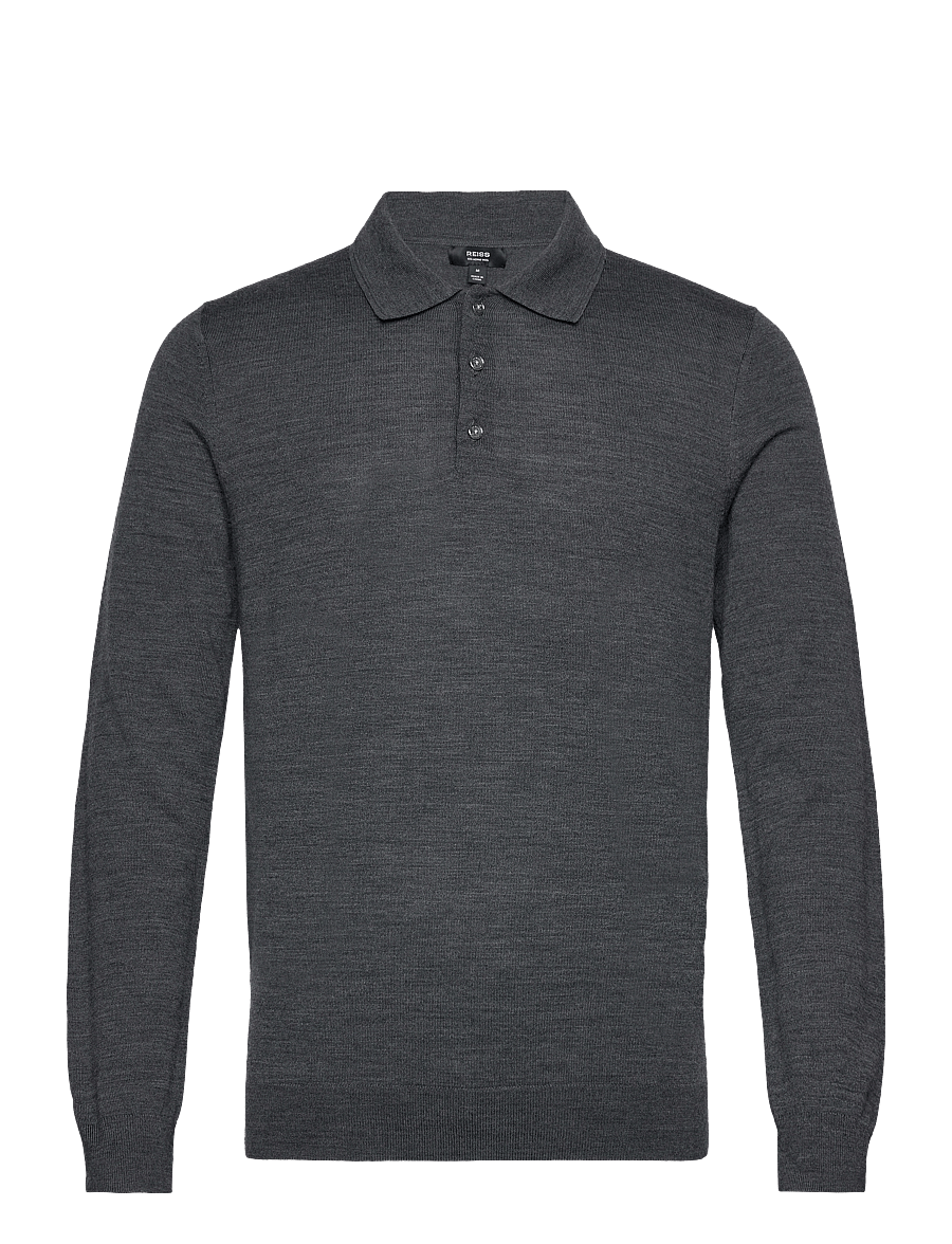 Reiss - TRAFFORD - langärmelige gestrickte polohemden - derby grey marl - 0