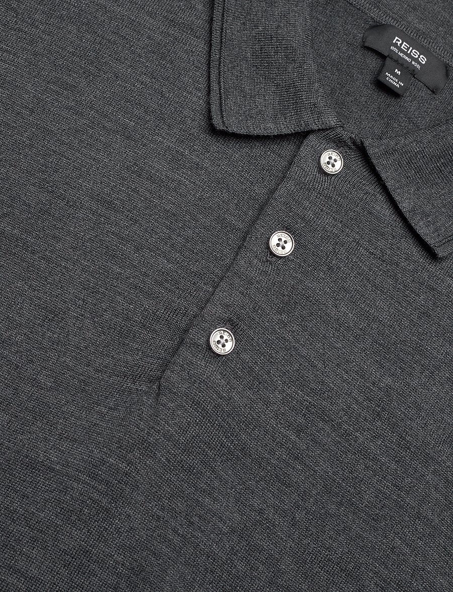 Reiss - TRAFFORD - langärmelige gestrickte polohemden - derby grey marl - 2
