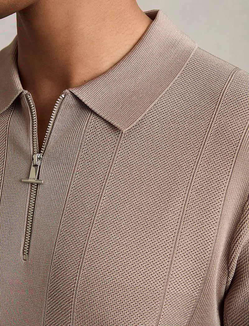 Reiss - BART - polostrik - taupe brown - 4