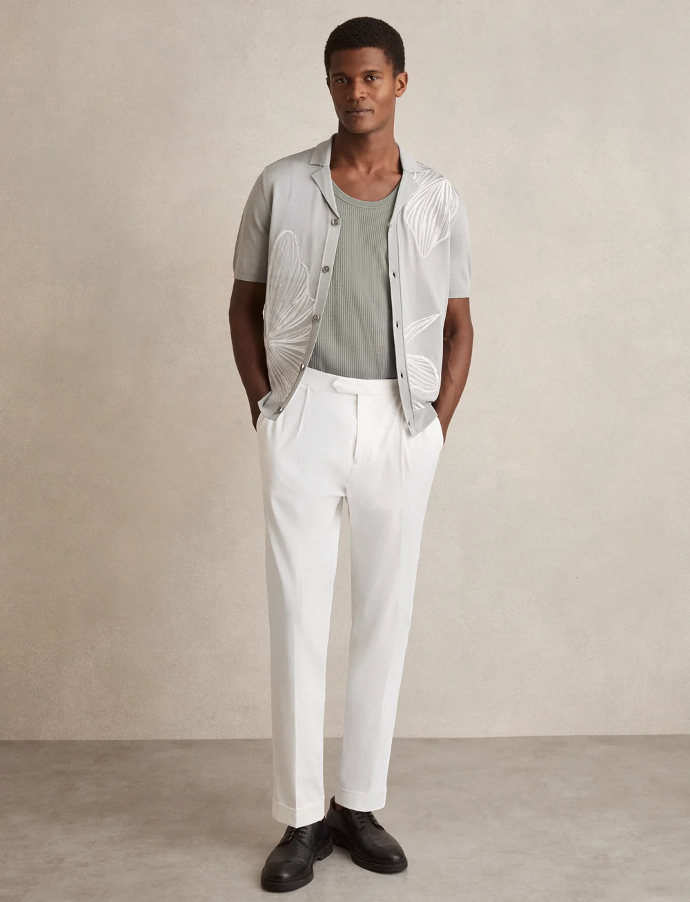 Reiss - WATSON - linnen - sage green - 4