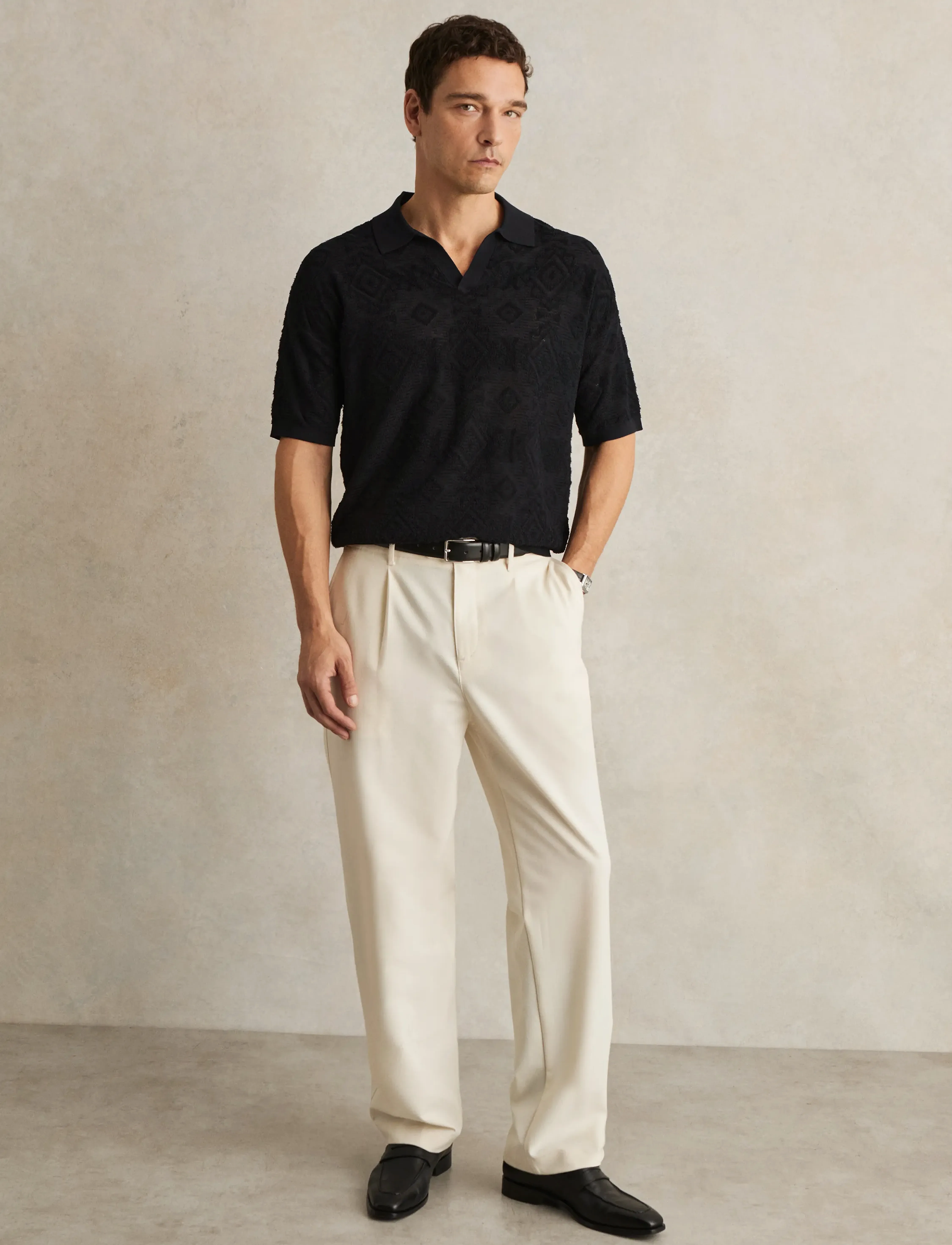 Reiss - BANKS - short-sleeved polos - navy - 3