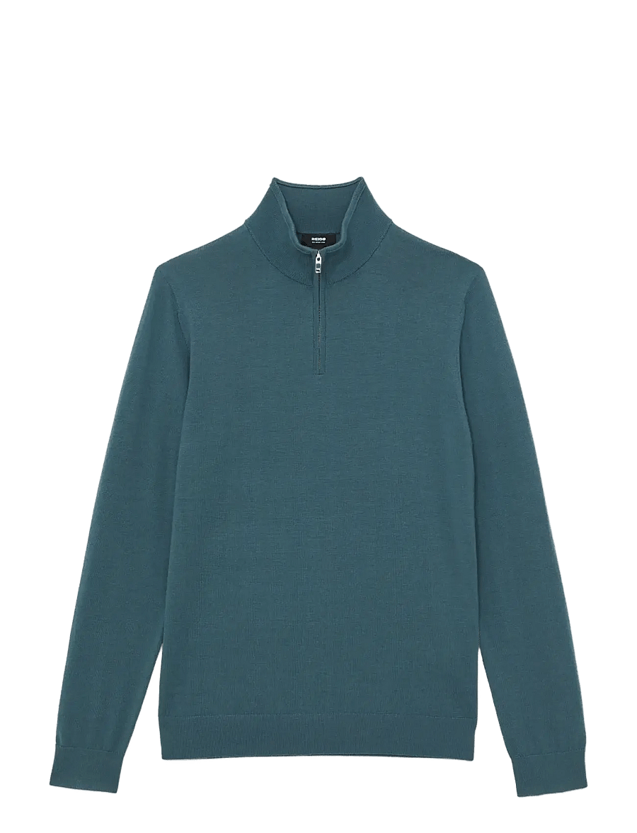 Reiss - BLACKHALL - pullover mit halbem reißverschluss - orion blue - 1