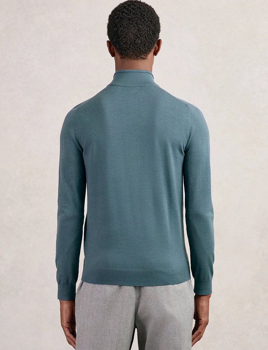 Reiss - BLACKHALL - pullover mit halbem reißverschluss - orion blue - 2