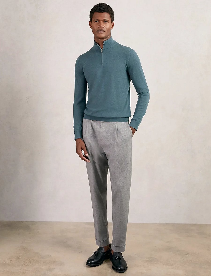 Reiss - BLACKHALL - pullover mit halbem reißverschluss - orion blue - 3