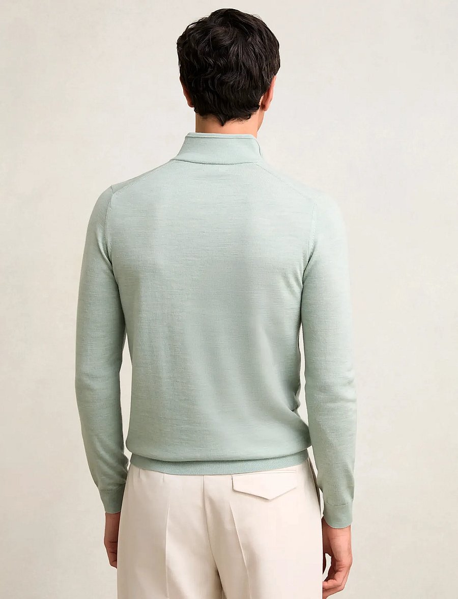 Reiss - BLACKHALL - pullover mit halbem reißverschluss - sage green melange - 2