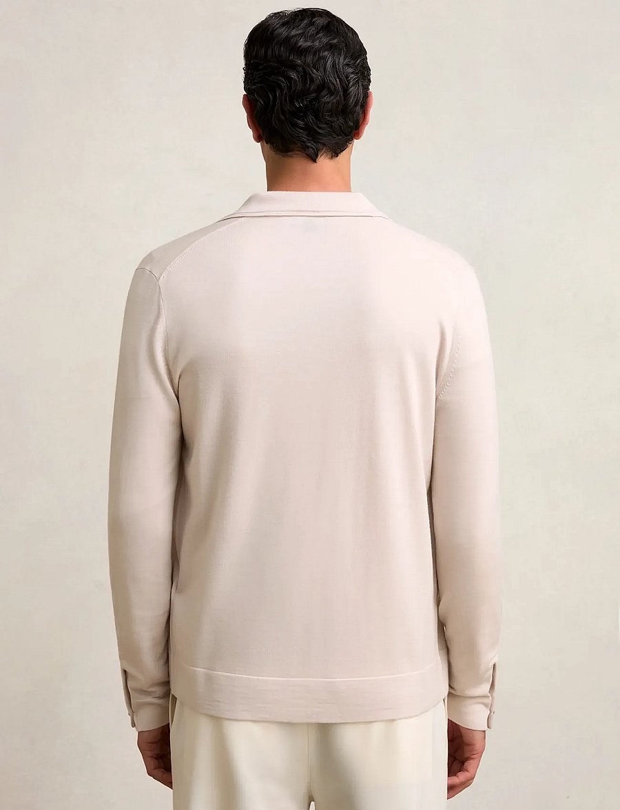 Reiss - FORBES - trikotažiniai polo marškinėliai ilgomis rankovėmis - beige - 2