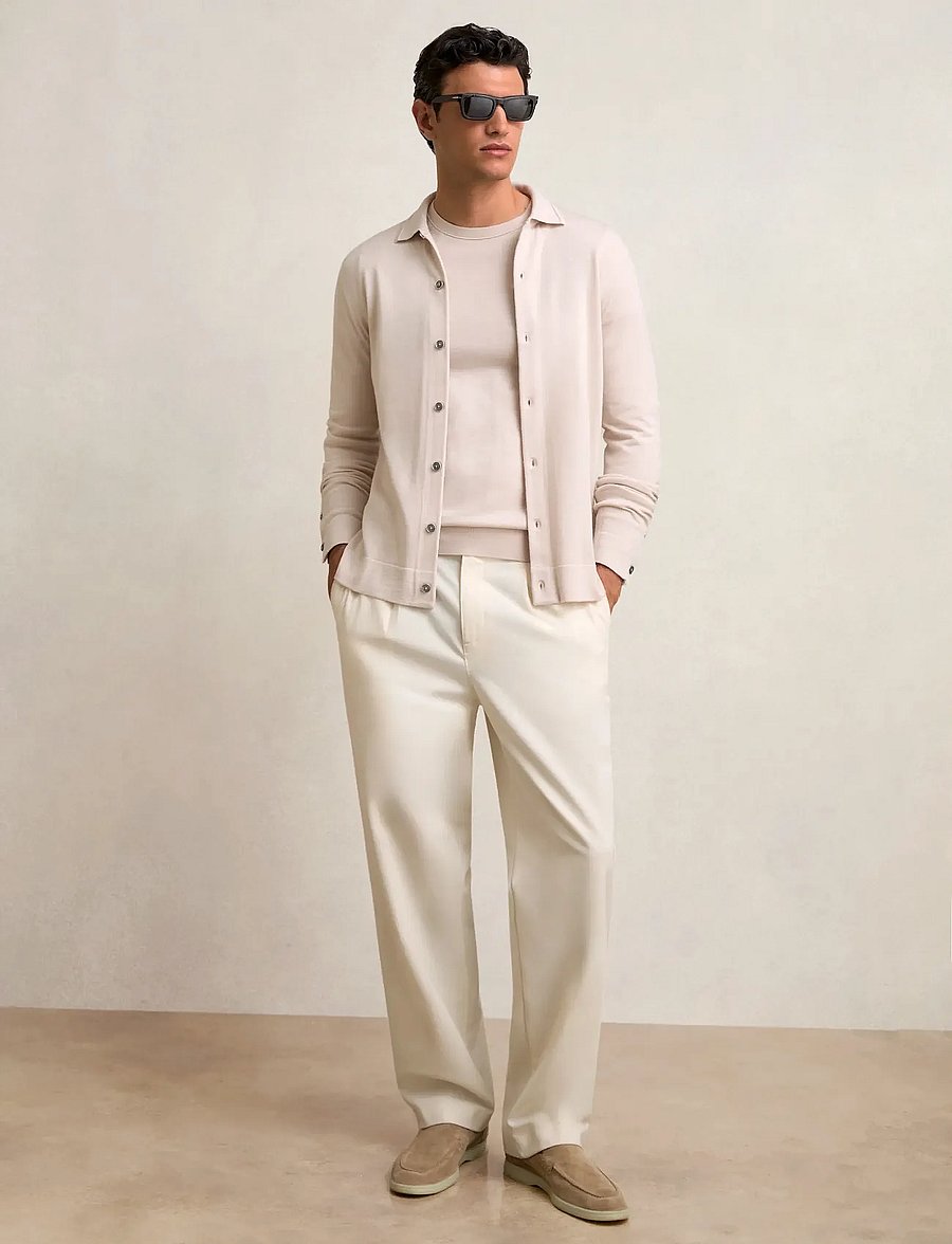 Reiss - FORBES - trikotažiniai polo marškinėliai ilgomis rankovėmis - beige - 3