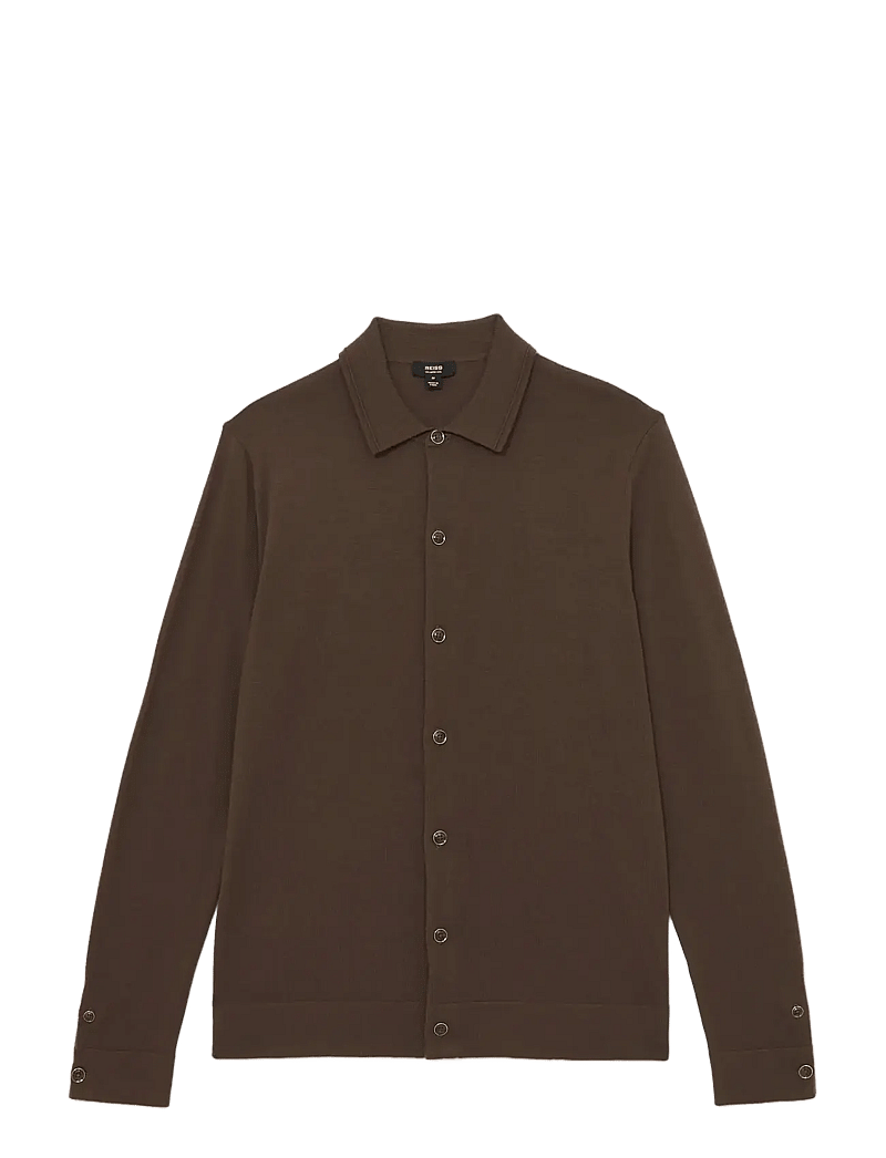 Reiss - FORBES - gestrickte polohemden - chocolate brown - 1