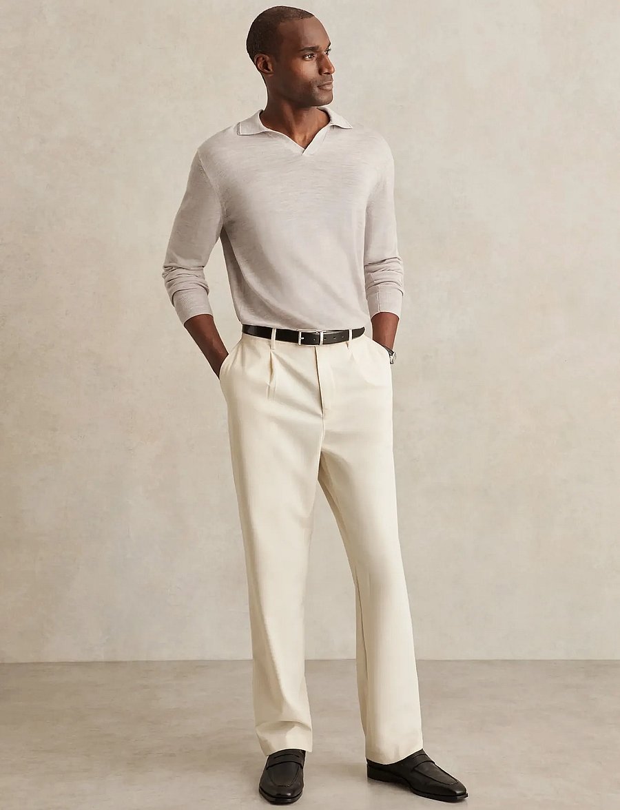 Reiss - MILBURN - v-kaelusega - wicker brown melange - 3