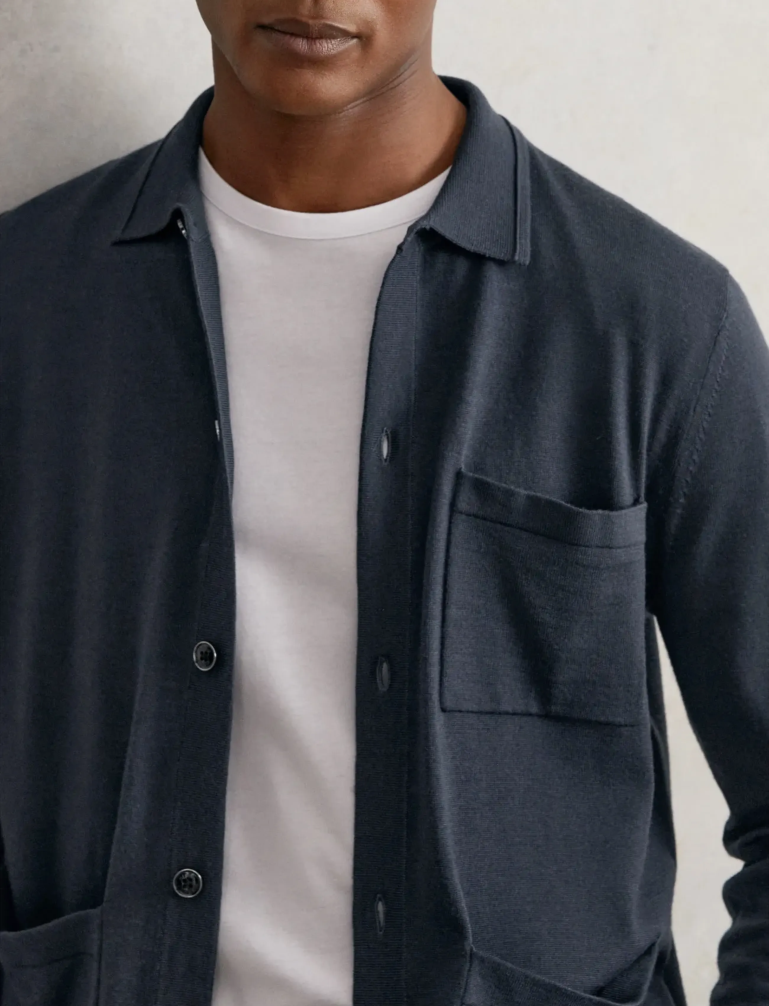 Reiss Munich, L, Designer, Marineblau - Overshirts, Männerswear