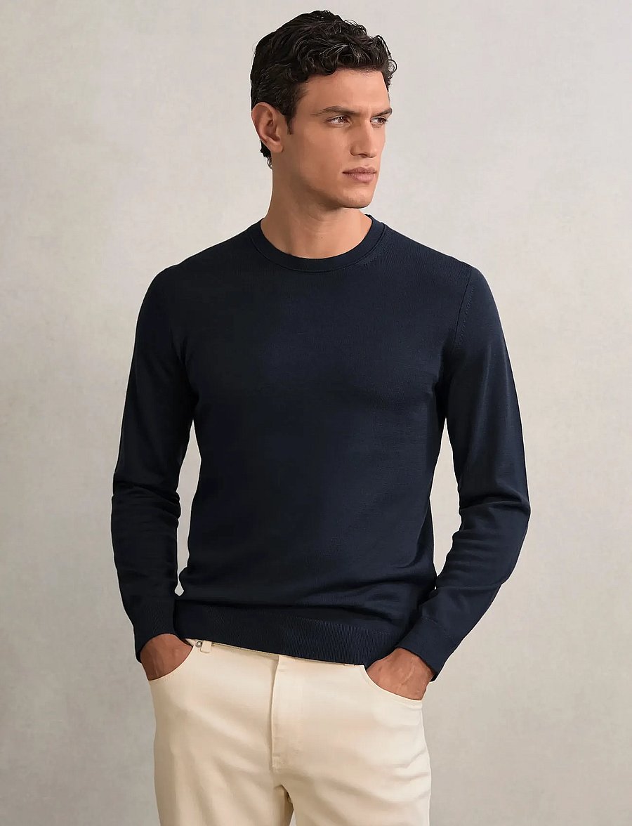 Reiss - WESSEX - rund hals - midnight navy - 0