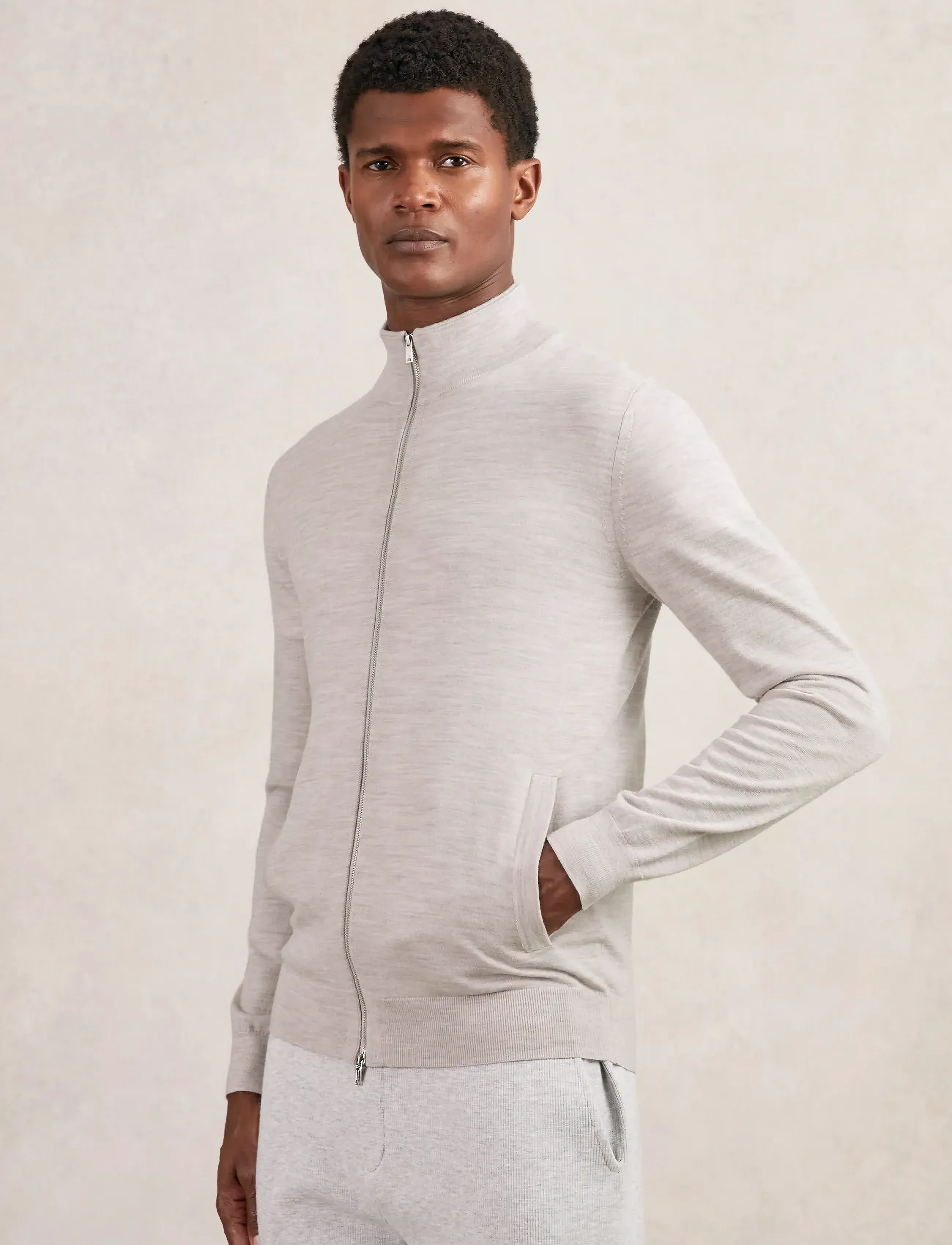 Reiss Hampshire, XL, Knitwear, Grau - Cardigans, Männerswear