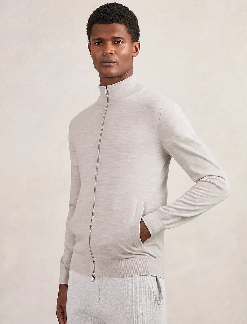 Reiss - HAMPSHIRE - fullzip strik - wicker brown melange - 0