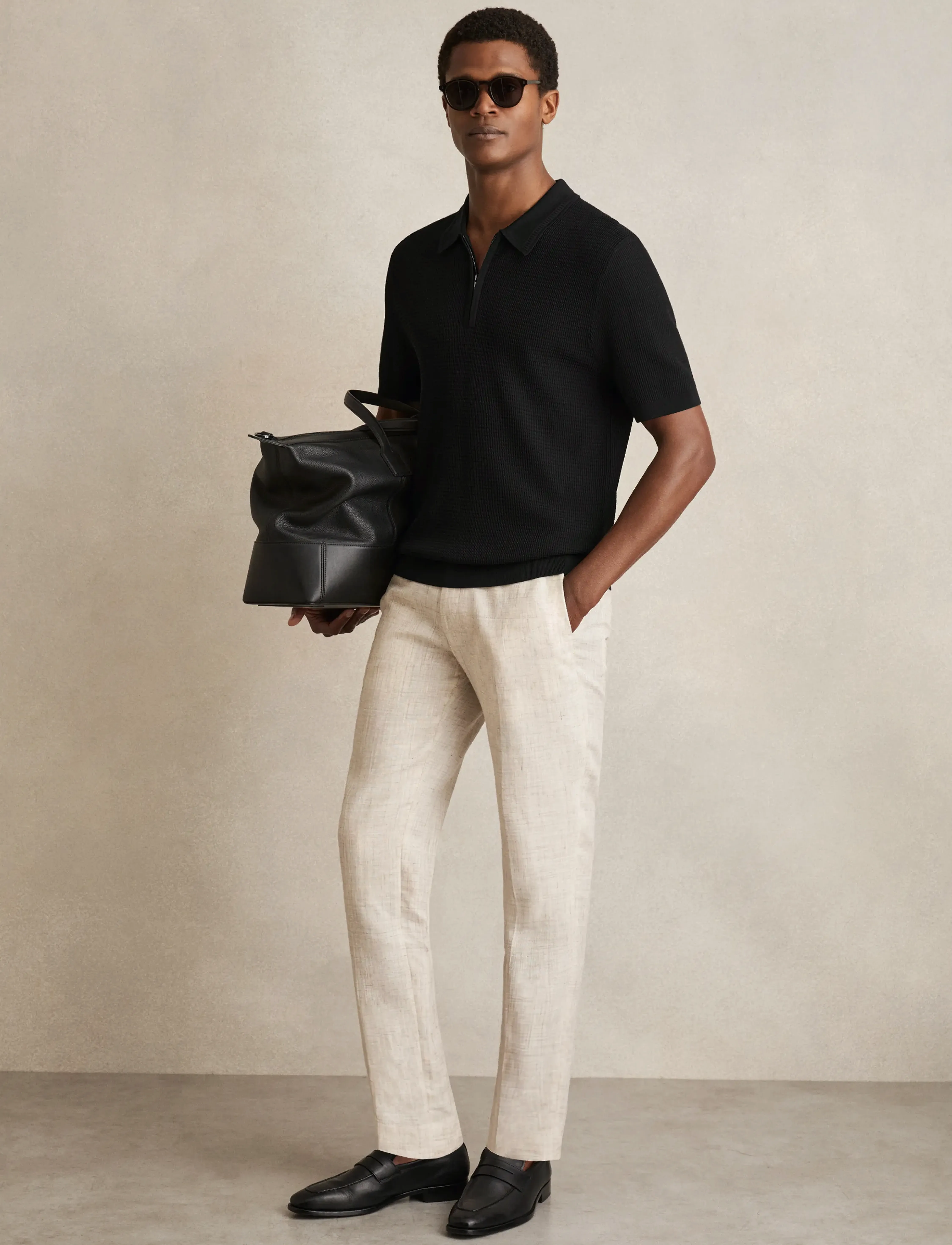 Reiss REGIS - Polosärgid - BLACK / black