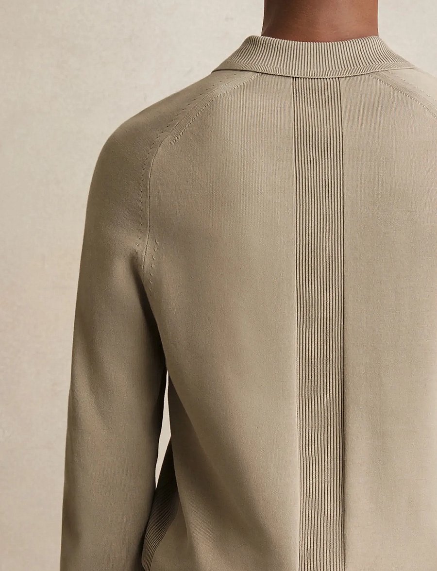 Reiss - CLINTON - pikkade varrukatega kootud polosärgid - light sage green - 2