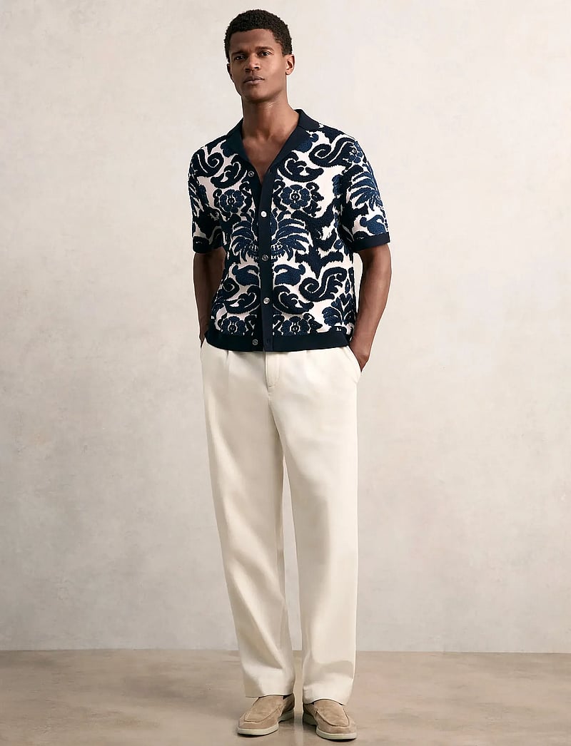 Reiss - ALBERT - stickade pikéer - navy blue/white - 0