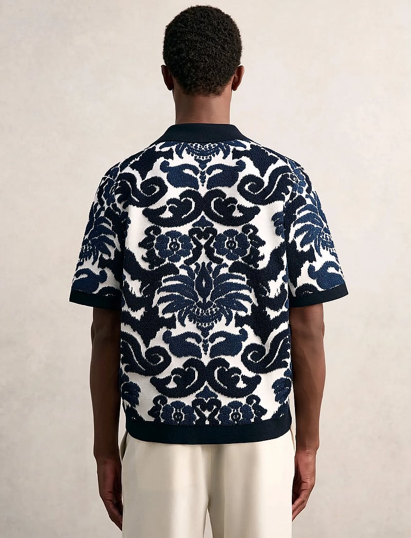 Reiss - ALBERT - stickade pikéer - navy blue/white - 2