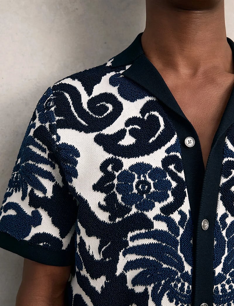 Reiss - ALBERT - stickade pikéer - navy blue/white - 3