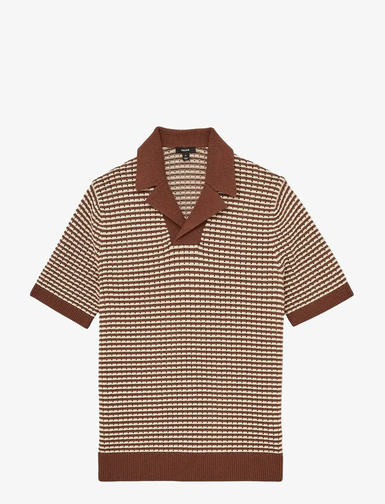 Reiss - ICARUS - polostrik - tobacco brown/ off white - 1