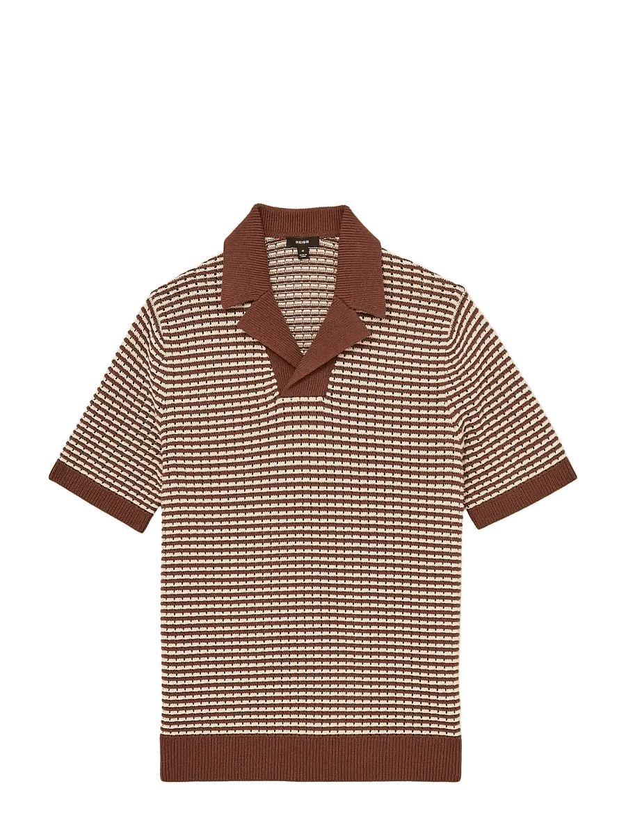 Reiss - ICARUS - strikkede poloer - tobacco brown/ off white - 1