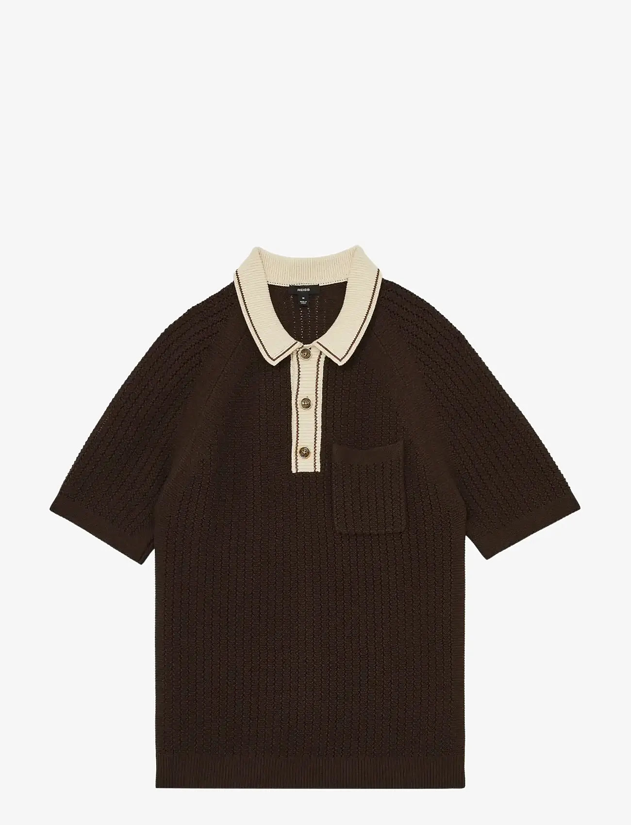 Reiss - DONOVAN - polostrik - dark brown/stone - 1