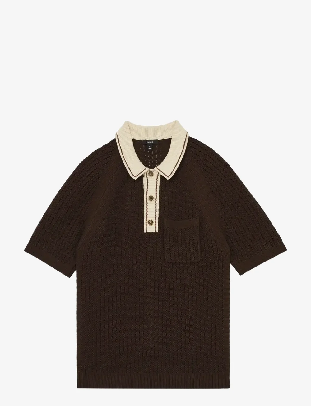 Reiss - DONOVAN - kootud polosärgid - dark brown/stone - 1