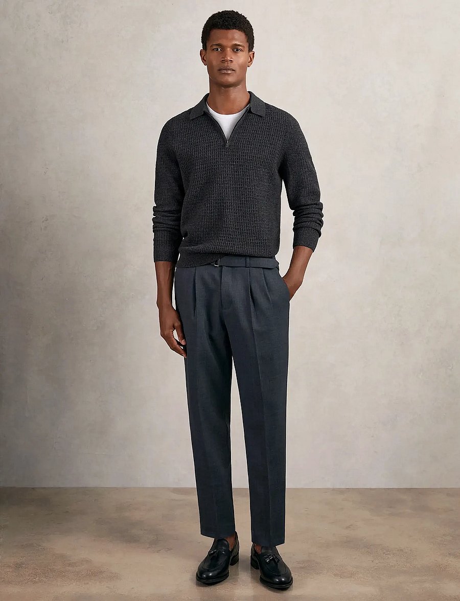 Reiss - HAMILTON - dzianinowe koszulki polo z długim rękawem - charcoal grey - 3