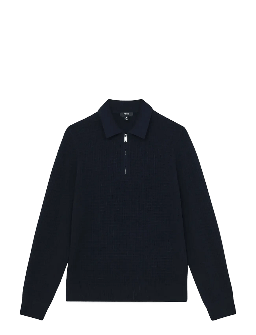 Reiss - HAMILTON - langärmelige gestrickte polohemden - navy - 1