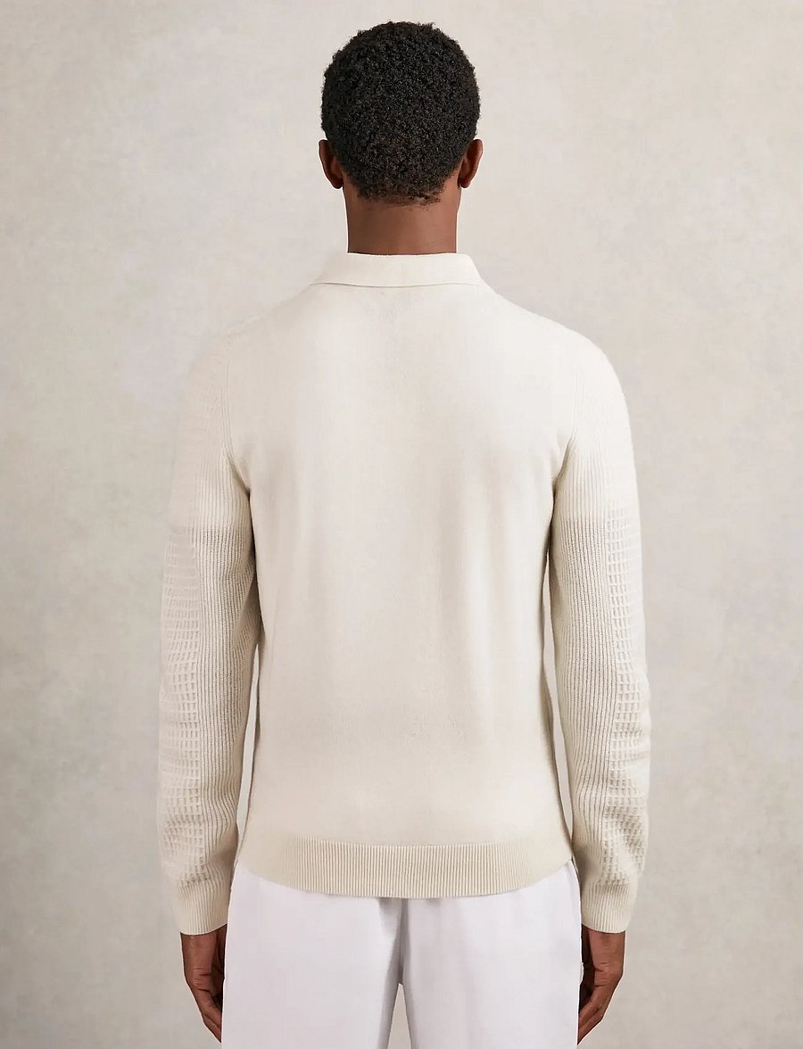 Reiss - HAMILTON - langärmelige gestrickte polohemden - off white - 2