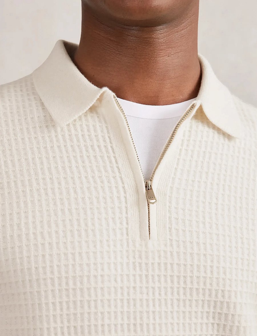 Reiss - HAMILTON - langärmelige gestrickte polohemden - off white - 3