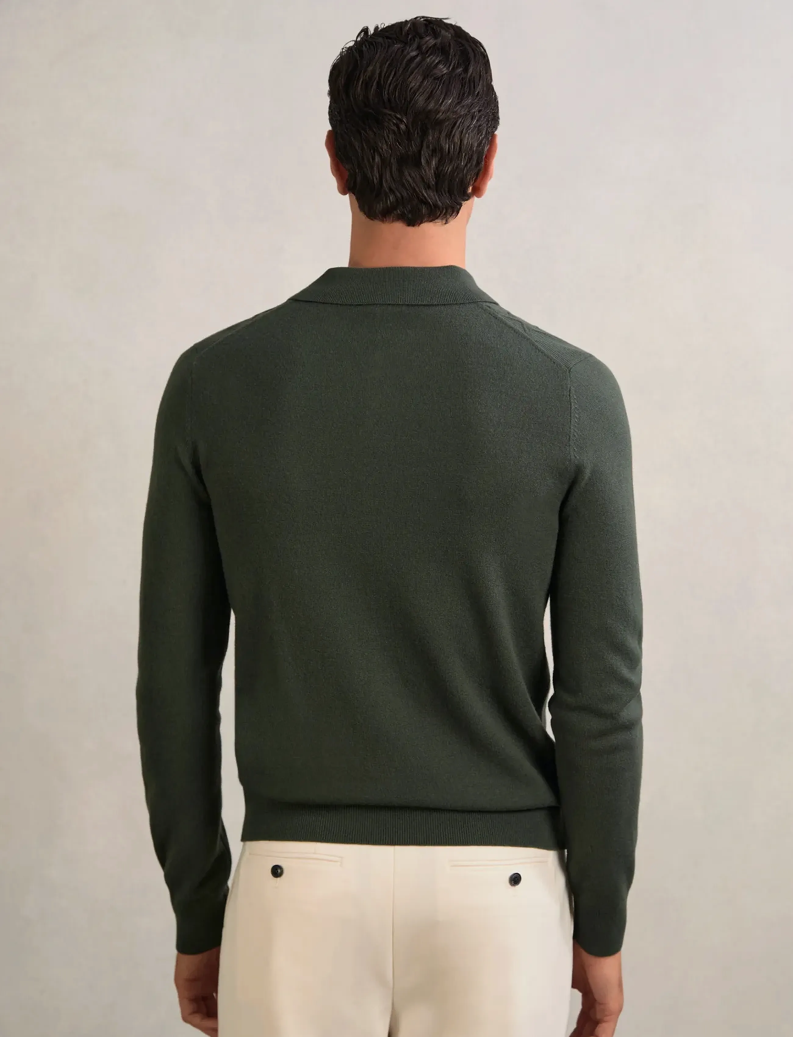 Reiss - GIDEON - poloer i strik med lange ærmer - forest green - 2