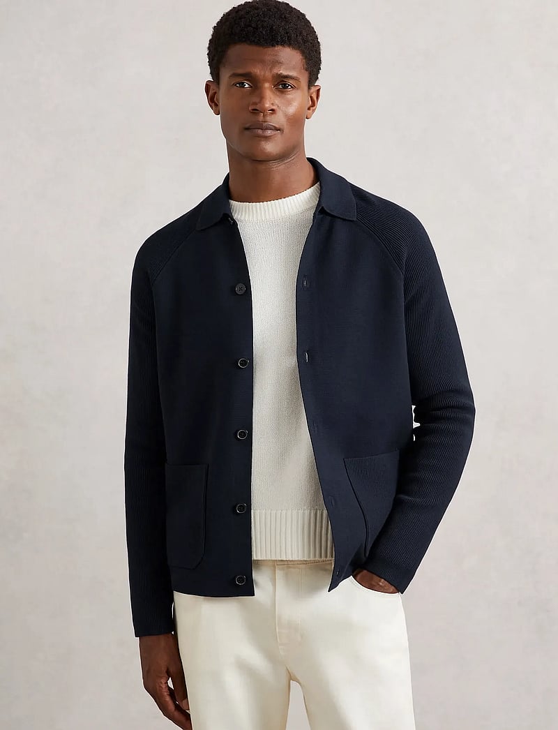 Reiss - FITZGERALD - stickade pikéer - navy blue - 0