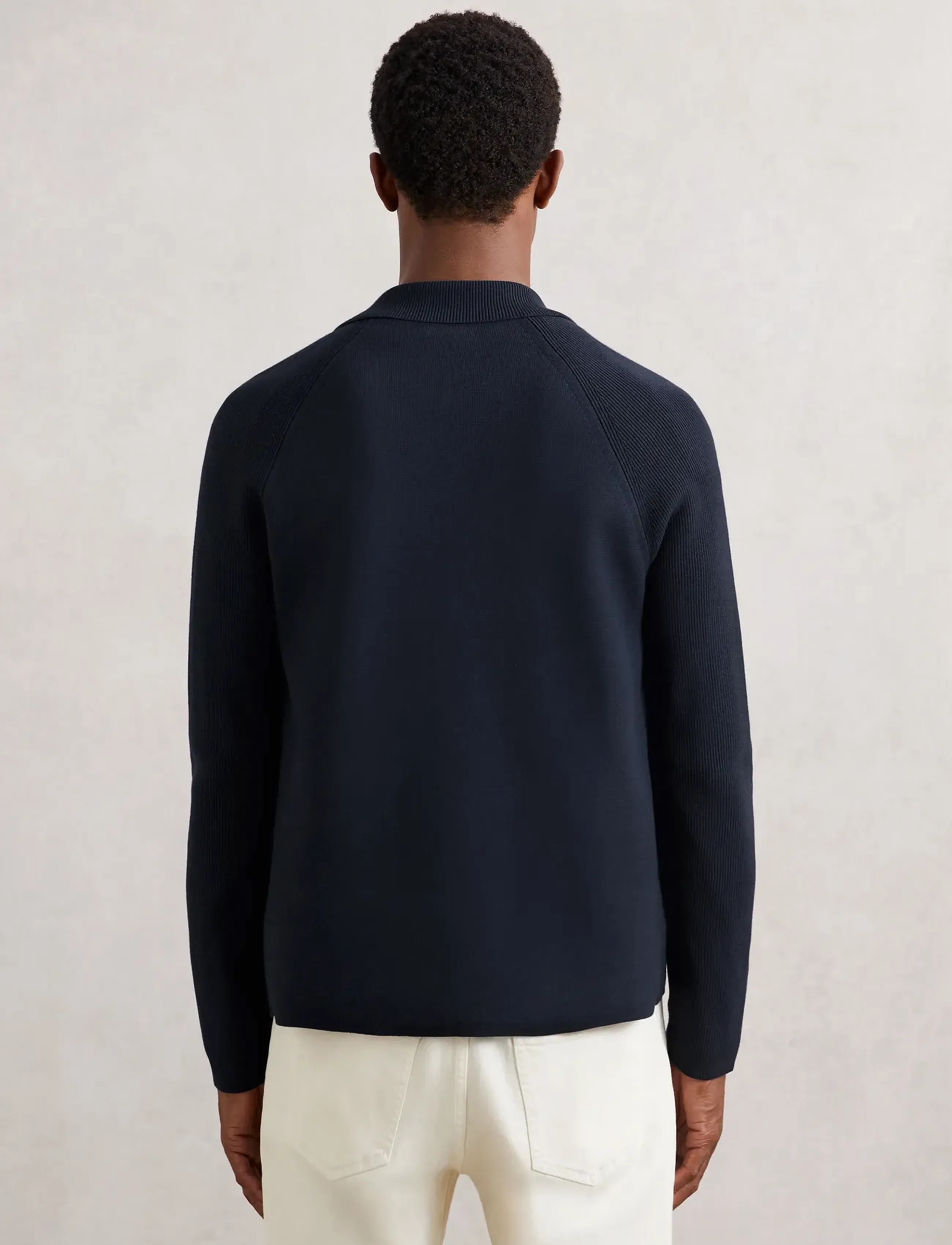Reiss - FITZGERALD - langärmelige gestrickte polohemden - navy blue - 2