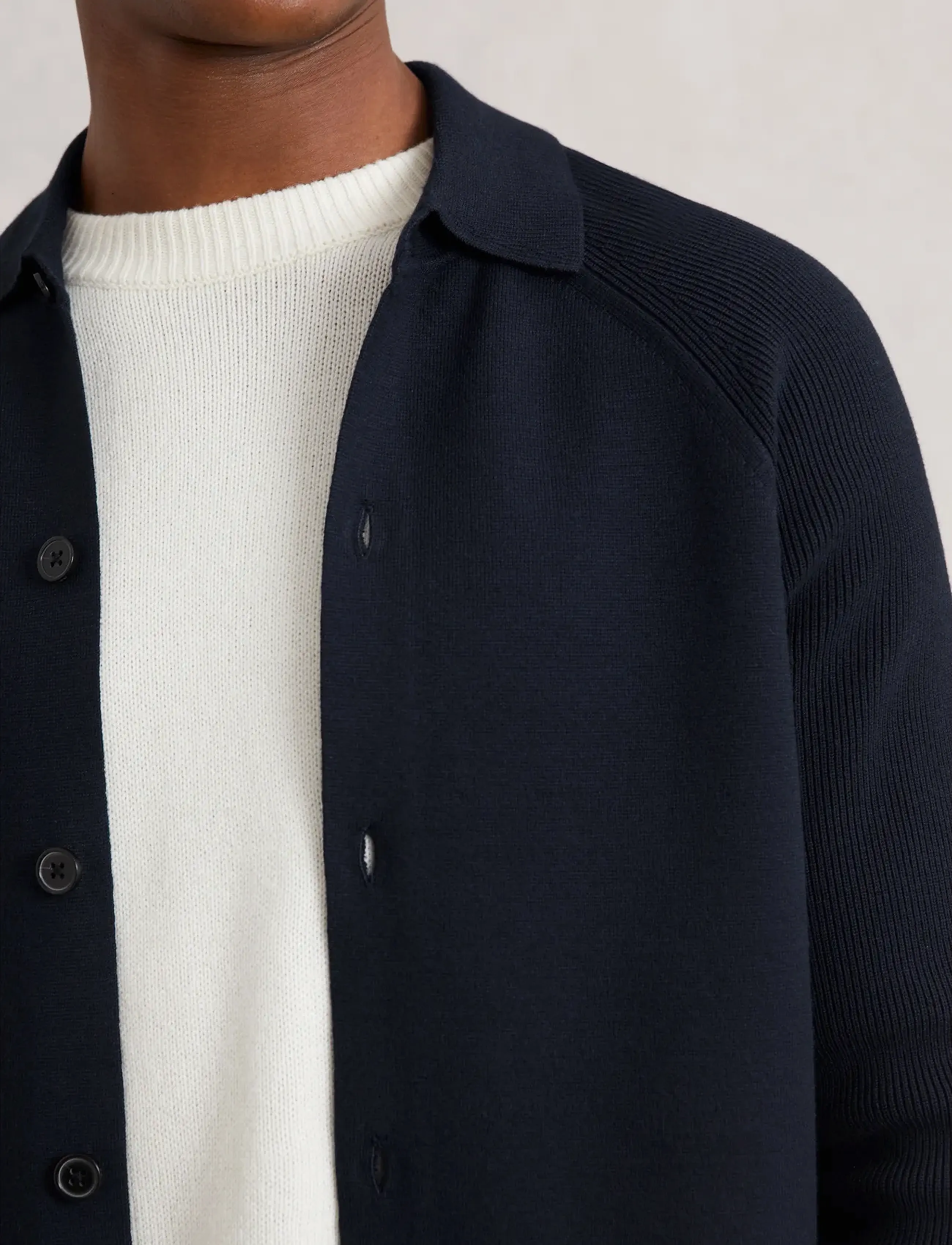 Reiss - FITZGERALD - langärmelige gestrickte polohemden - navy blue - 3