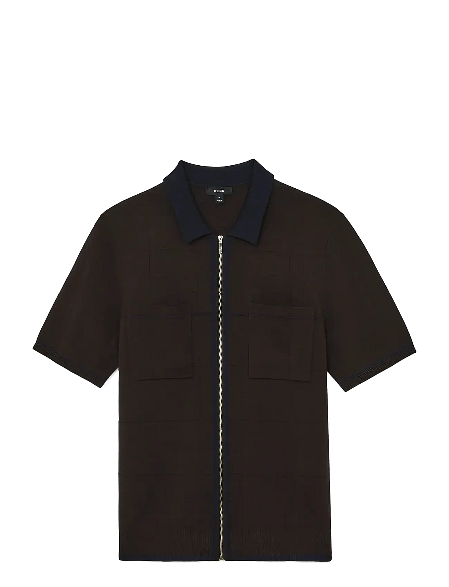 Reiss - BAXTER - polos en tricot - chocolate brown/navy blue - 1