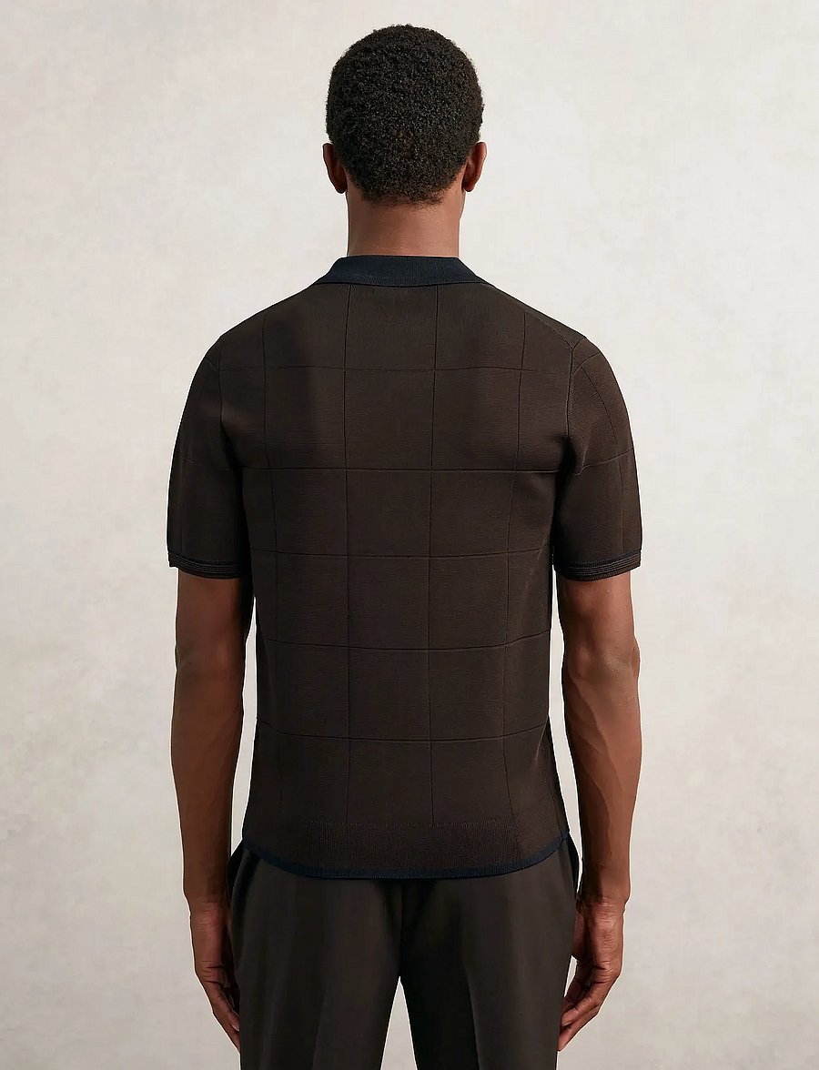 Reiss - BAXTER - polos en tricot - chocolate brown/navy blue - 2
