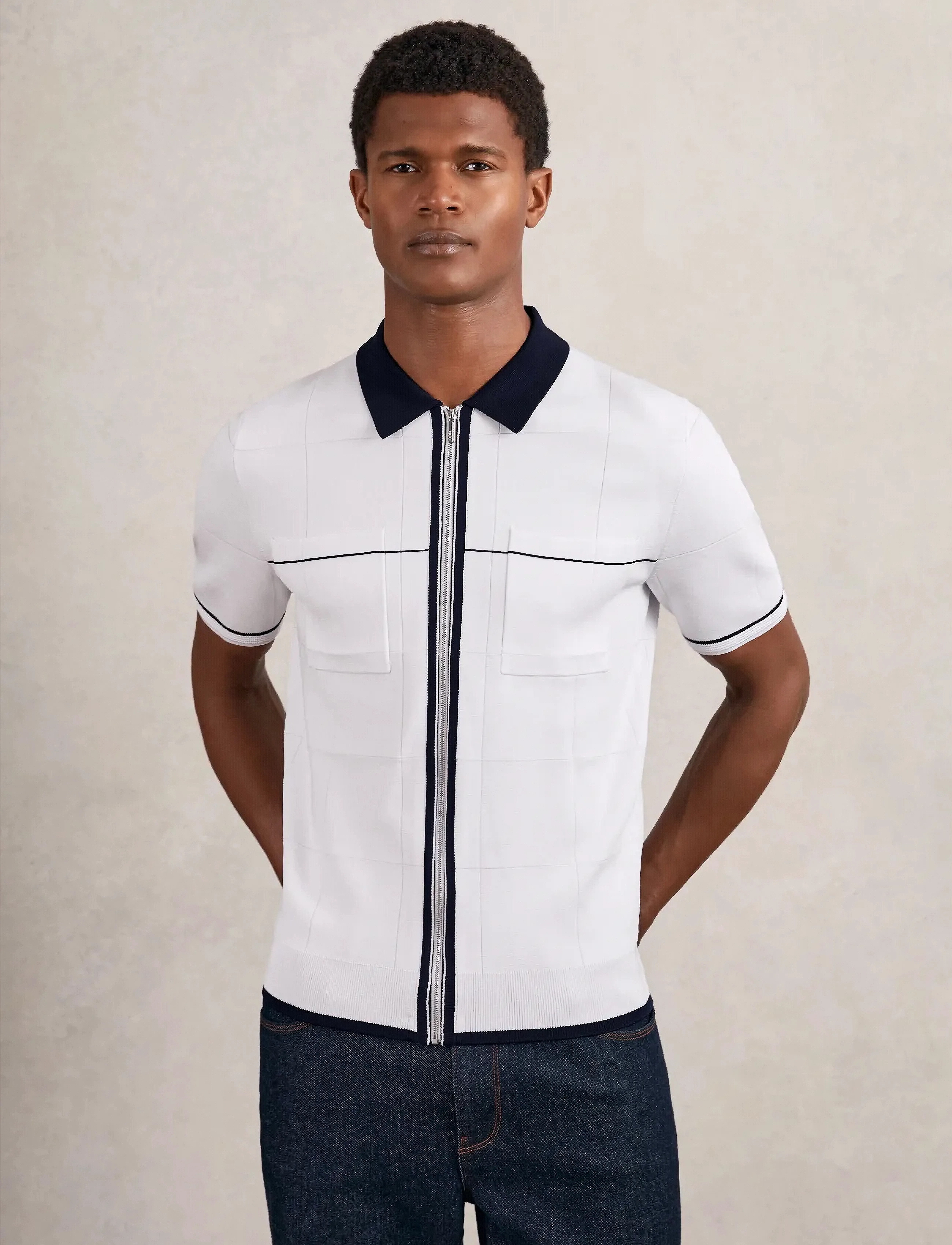 Reiss BAXTER - Nach Stil kaufen - WHITE/NAVY/BLUE / white