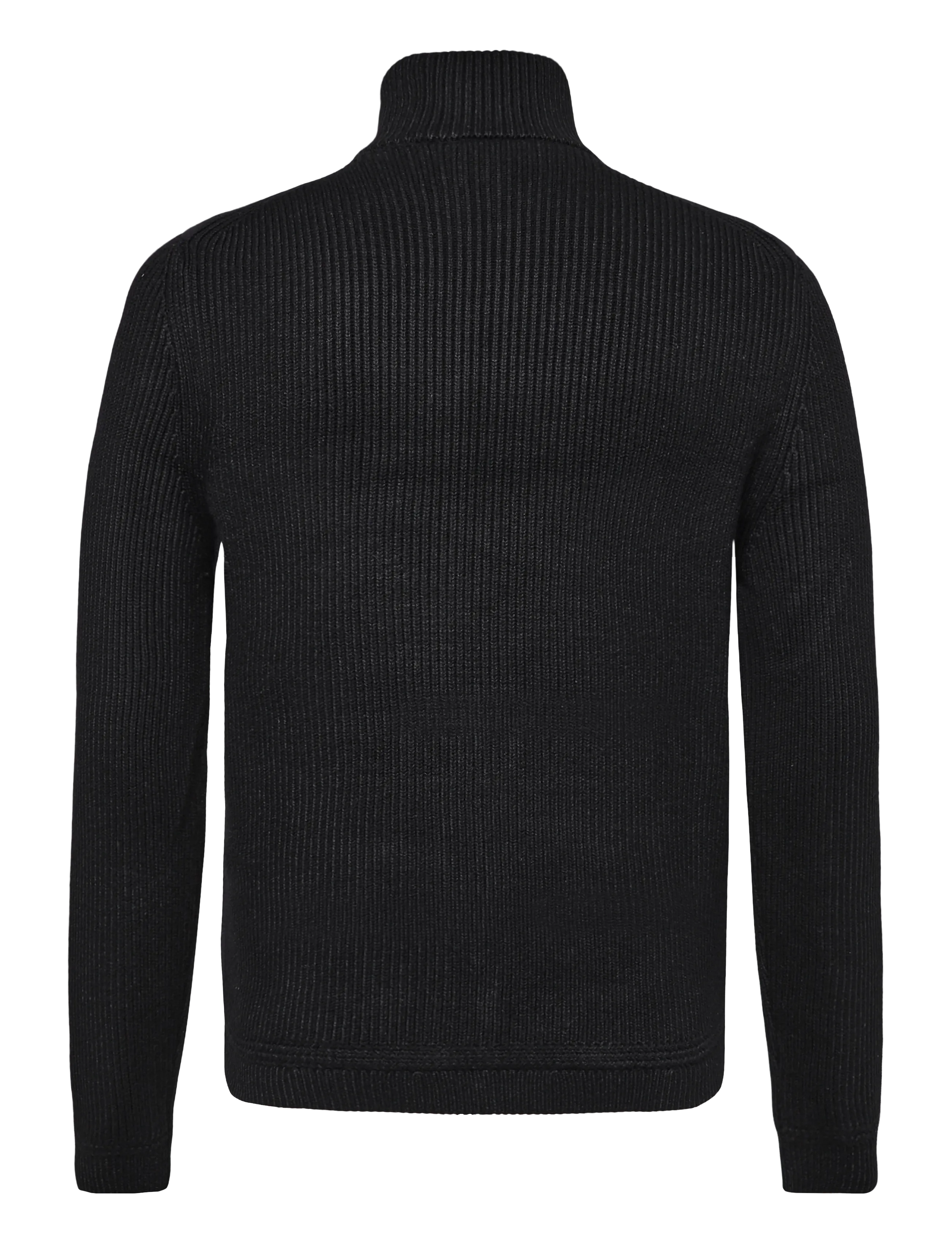 Reiss - TOWNSEND - pullover mit durchgehendem reißverschluss - black - 1