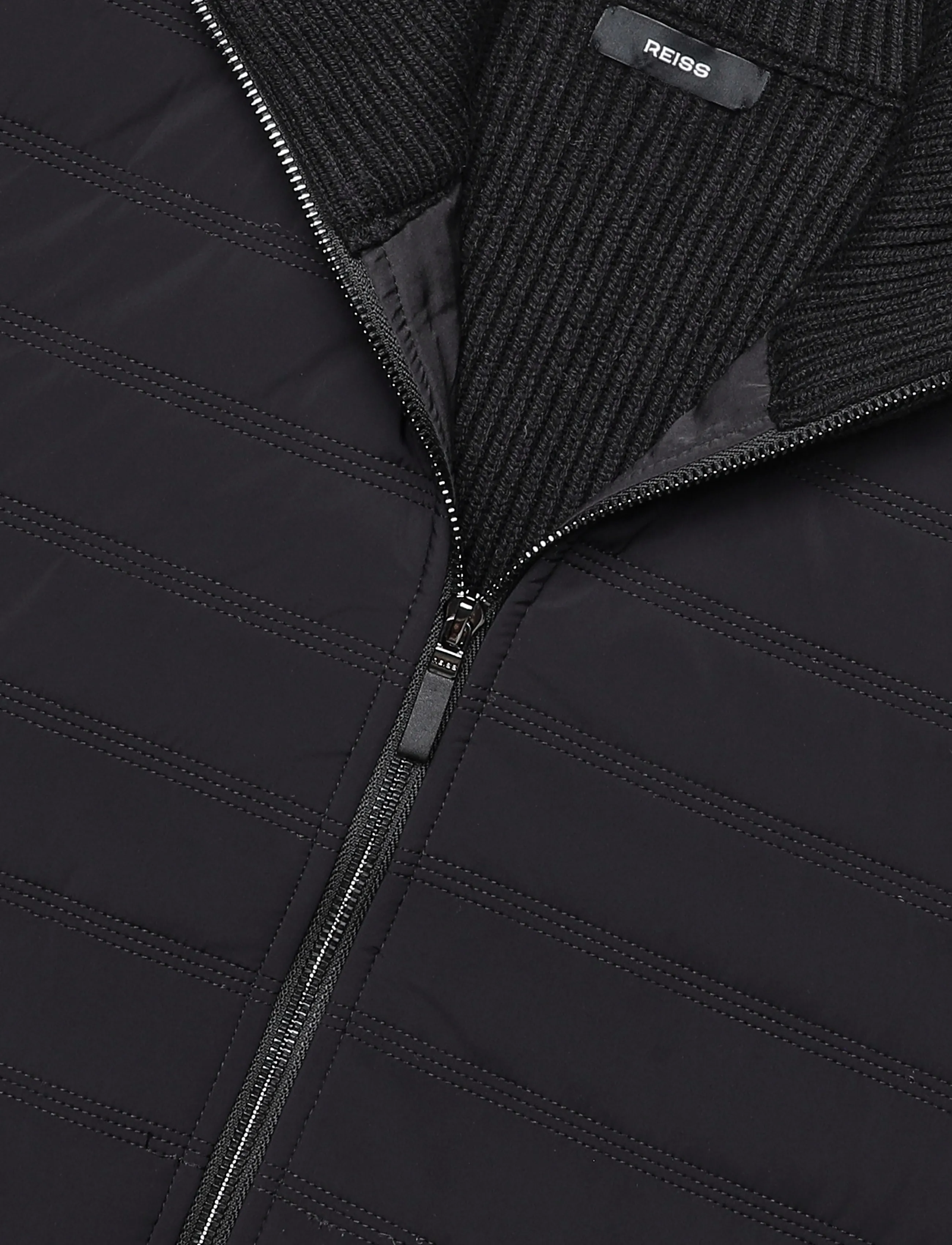 Reiss - TOWNSEND - pullover mit durchgehendem reißverschluss - black - 2