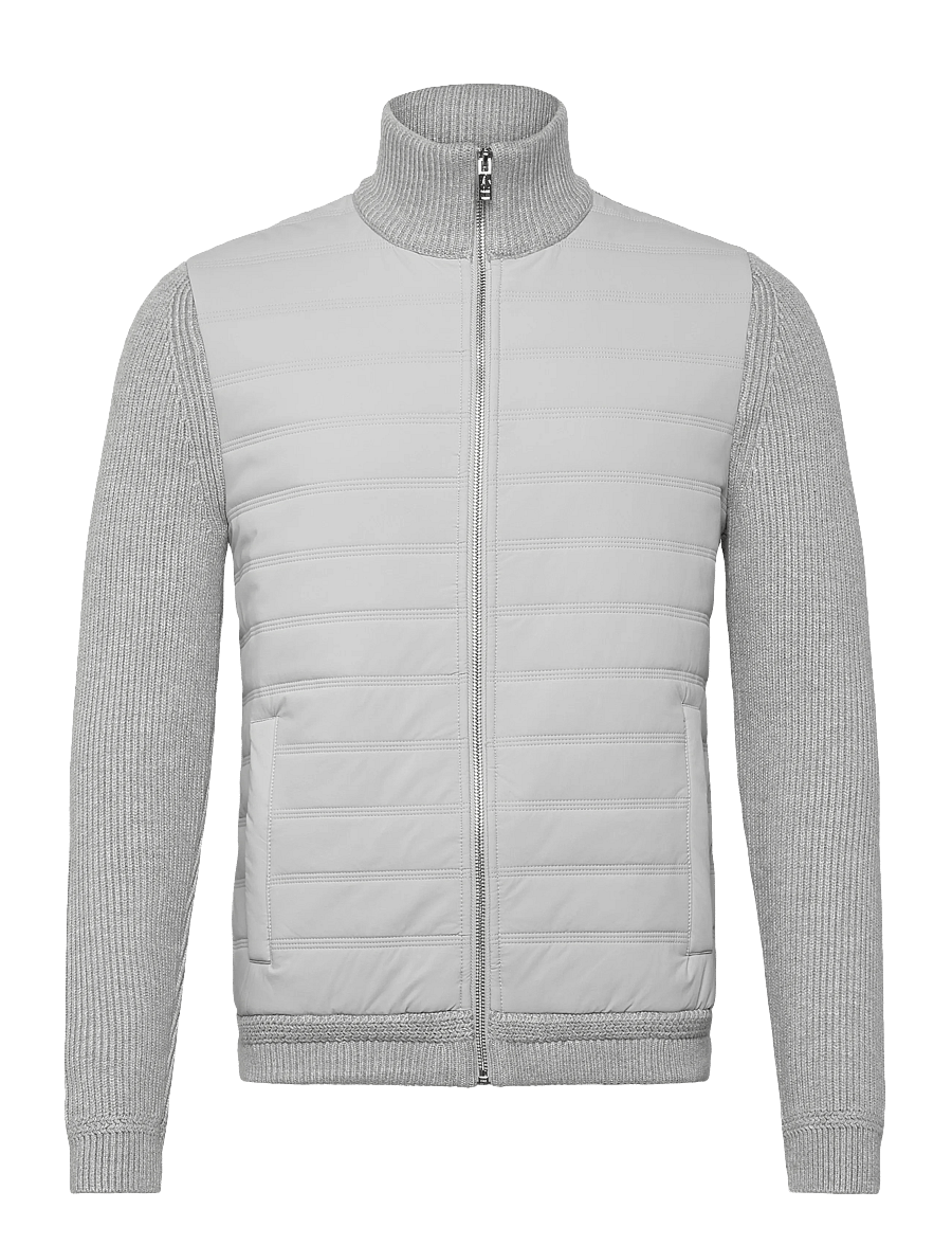 Reiss - TOWNSEND - pullover mit durchgehendem reißverschluss - soft grey - 0