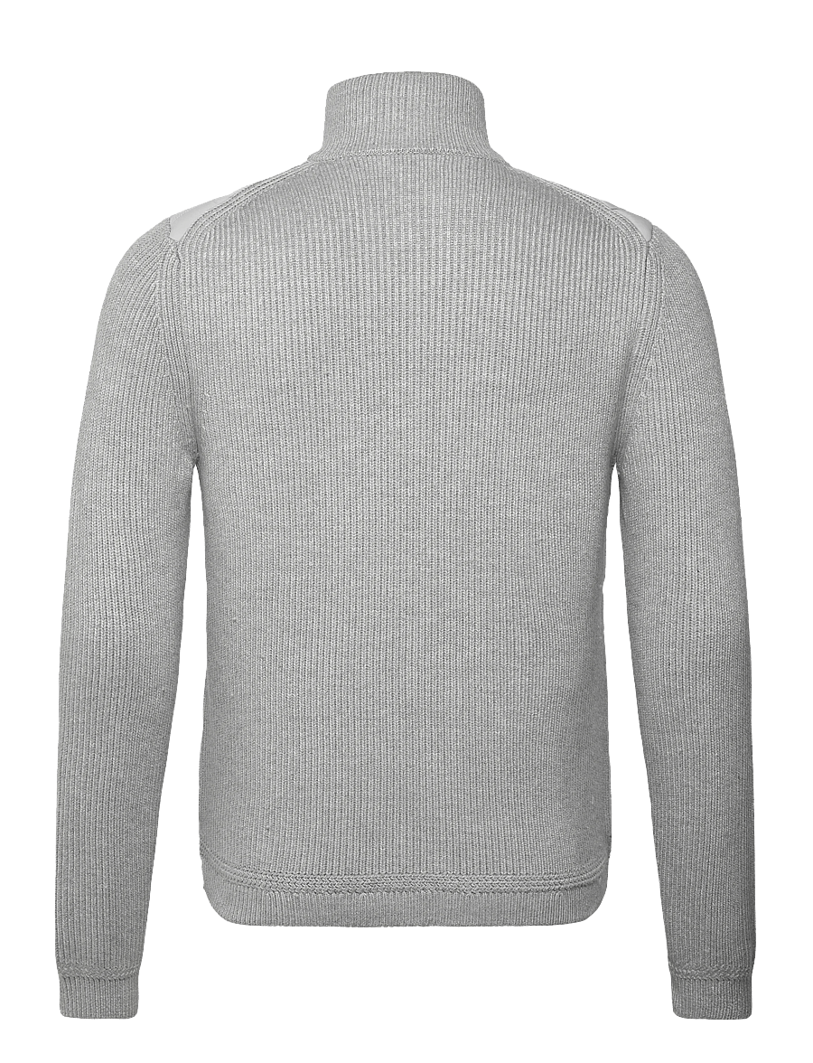 Reiss - TOWNSEND - pullover mit durchgehendem reißverschluss - soft grey - 1