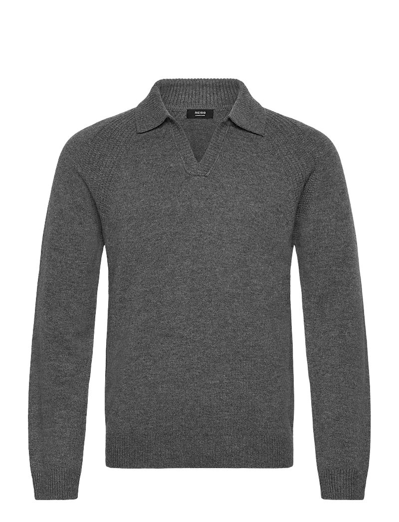 Reiss - BANBURY - gestrickte polohemden - mid grey melange - 1