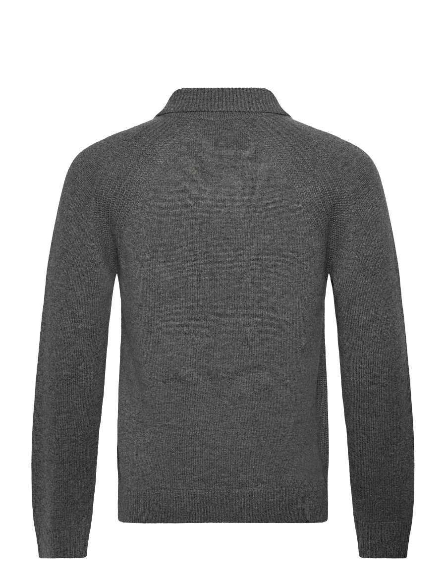 Reiss - BANBURY - langärmelige gestrickte polohemden - mid grey melange - 2