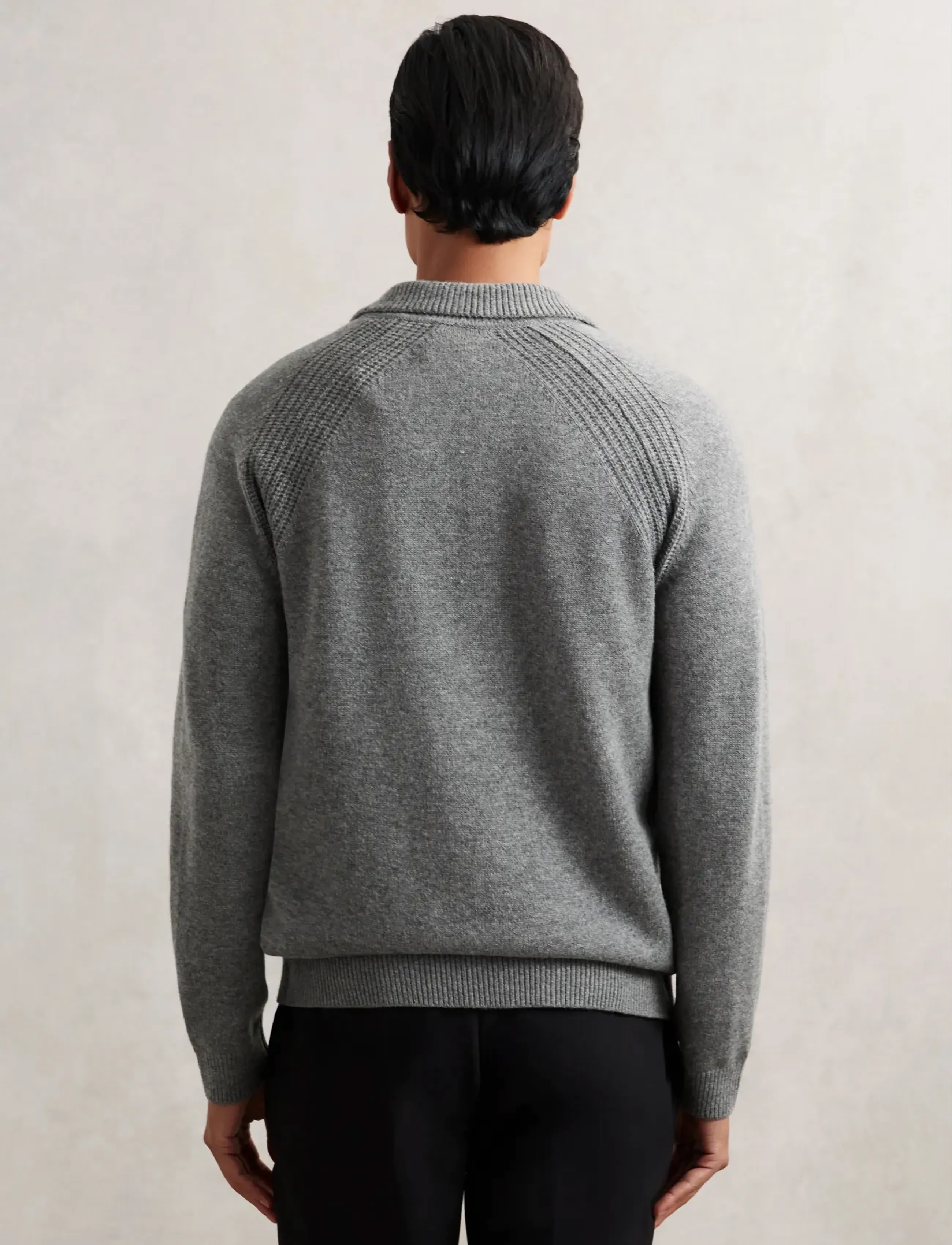 Reiss - BANBURY - strik - mid grey melange - 3