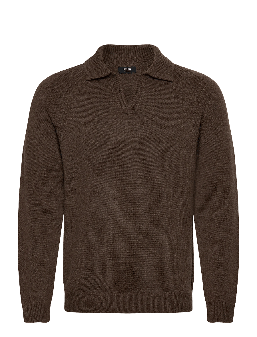 Reiss - BANBURY - langärmelige strick-polohemden - pecan brown - 1